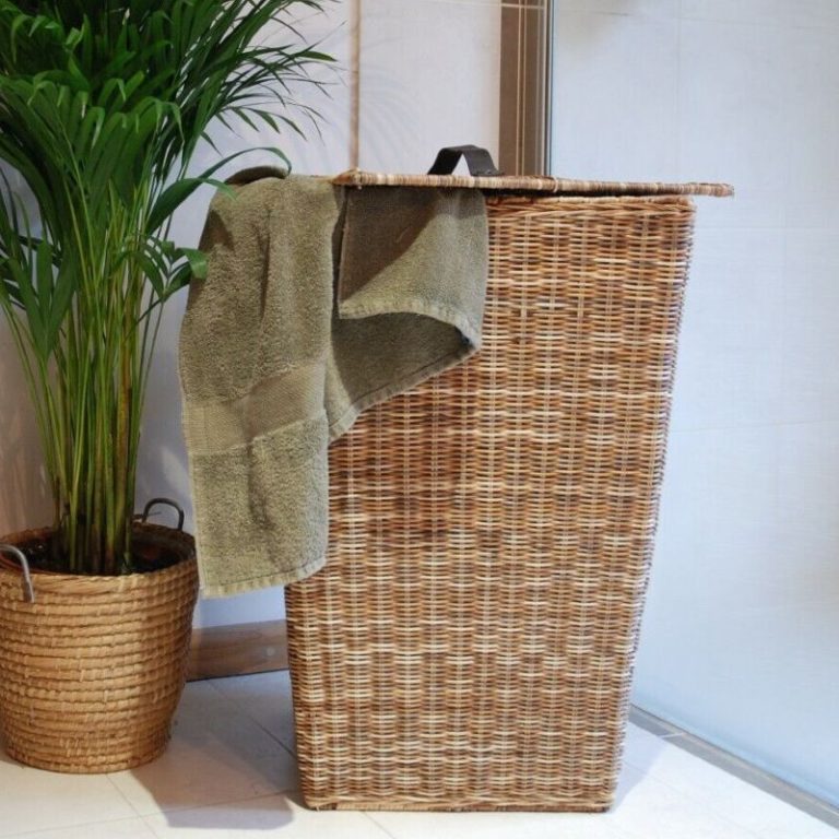 Kettle Weave square linen bin Garden Wonders UK