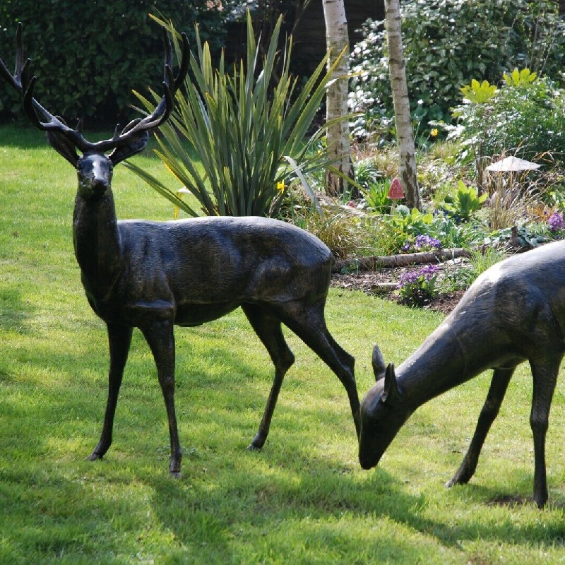 Standing Stag & Grazing Doe - Garden Wonders UK