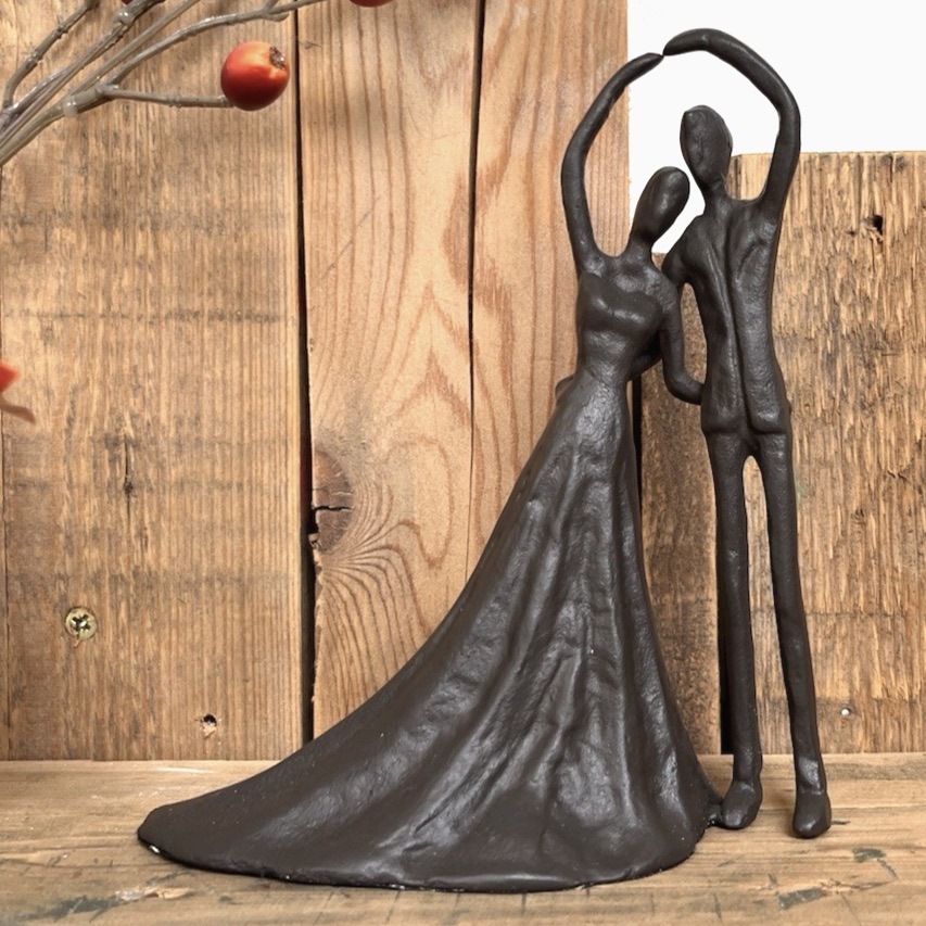 cast iron married couple home ornament